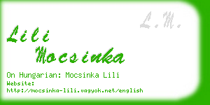 lili mocsinka business card